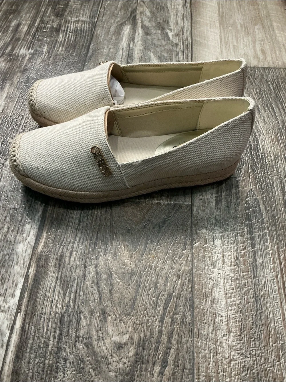 GUESS Women's Cream Espadrille Loafer Size 5